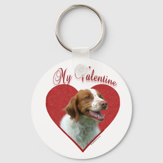 My Brittany Spaniel Valentine Schlüsselanhänger (Vorderseite)