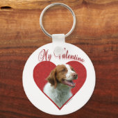 My Brittany Spaniel Valentine Schlüsselanhänger (Vorderseite)