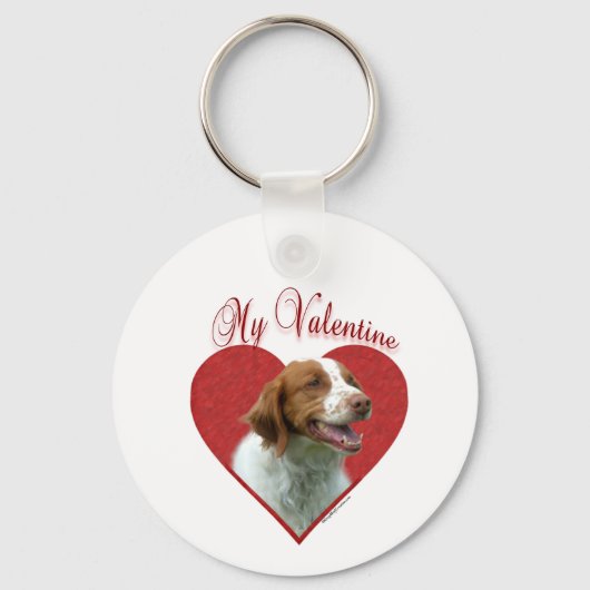 My Brittany Spaniel Valentine Schlüsselanhänger (Vorderseite)