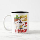 My Broom Broke So Now I Teach Halloween Ghost Witc Zweifarbige Tasse (Links)