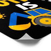 My Brother Is 3 3rd Birthday Boy Digger Constructi Poster (Ecke)