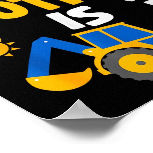 My Brother Is 3 3rd Birthday Boy Digger Constructi Poster (Ecke)