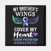 My Brother's Wings Cover Heart Suicide Awareness R Magnet (Vorne)