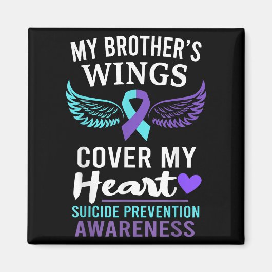 My Brother's Wings Cover Heart Suicide Awareness R Magnet (Vorne)