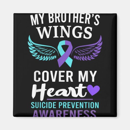 My Brothers Wings Cover Heart Suicide Awareness R Magnet (Vorne)