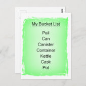 My Bucket List Postkarte (Vorne/Hinten)