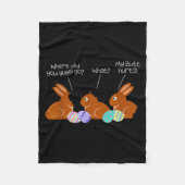 My Butt Hurts Chocolate Bunny Easter Funny Fleecedecke (Vorderseite)