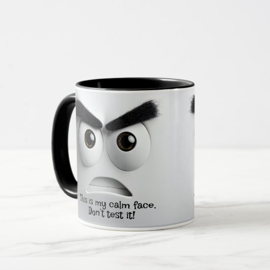 My Calm Face! Add Name Message, Expressive Face Tasse (Vorderseite Links)