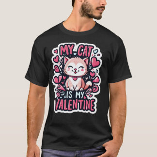 My Cat is My Valentine Cute Cat Valentines Day T-Shirt