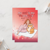 My Cat is My Valentine! Funny Valentines Day Karte (Vorderseite/Rückseite Beispiel)