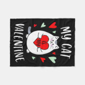 My Cat Is My Valentine Kitten Lover Heart Valentin Fleecedecke (Vorderseite (Horizontal))