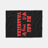 My Cat Is My Valentine Valentines Day Cat Fleecedecke (Vorderseite (Horizontal))