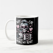 My Cat Never Broke My Heart Funny Skeleton Cat Val Kaffeetasse (Links)