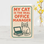 My Cat Real Office Manager – Funny Work From home Karte (Gelbe Blume)