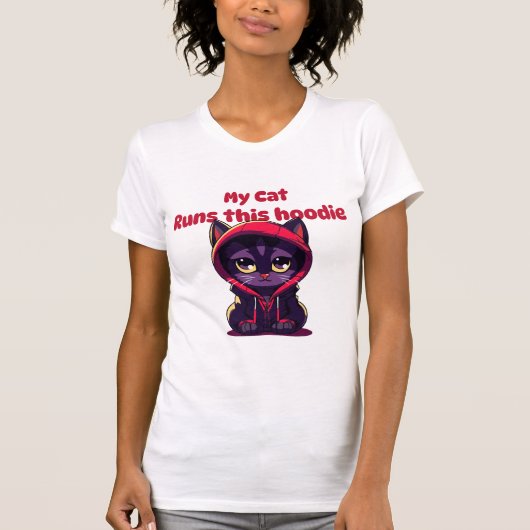 My cat runs this hoodie T-Shirt (Vorderseite)