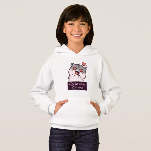 My Cat Thinks I'm Cool Hoodie (Vorne ganz)