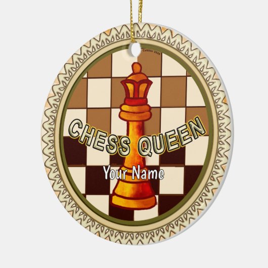 My Chess Queen  Keramik Ornament (Links)