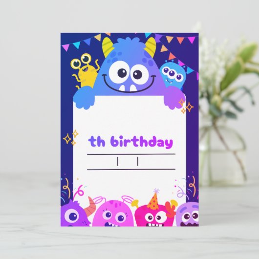 My child's birthday invitation card einladung (Stehend Vorderseite)