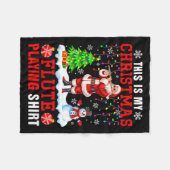 My Christmas Flute Playing Shirt Santa Instrumenta Fleecedecke (Vorderseite (Horizontal))
