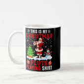My Christmas Flute Playing Shirt Santa Instrumenta Kaffeetasse (Links)