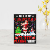 My Christmas Flute Playing Shirt Santa Instrumenta Karte (Gelbe Blume)