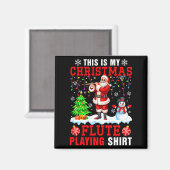 My Christmas Flute Playing Shirt Santa Instrumenta Magnet (Vorderseite/Rückseite)