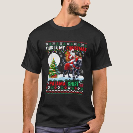 My Christmas Pajama Santa Reindeer Cane Corso Swea T-Shirt (Vorderseite)