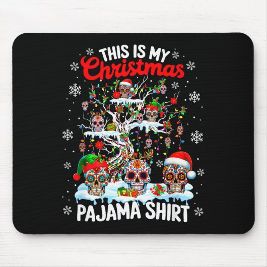 My Christmas Pajama Shirt Group Floral Skulls On X Mousepad (Vorne)