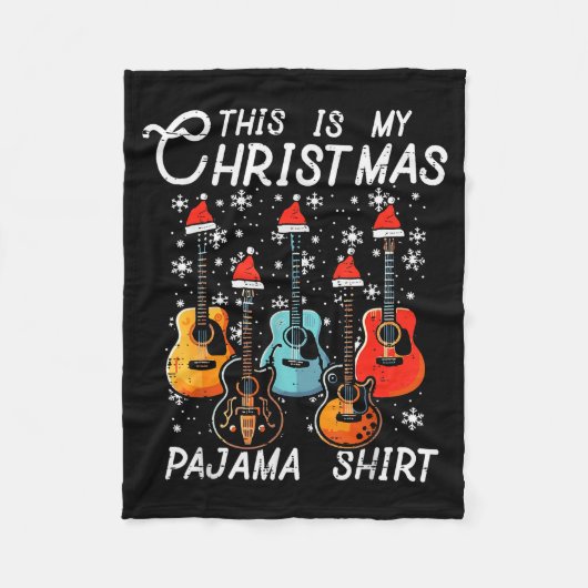 My Christmas Pajama Shirt Guitars Xmas Rock Men Bo Fleecedecke (Vorderseite)