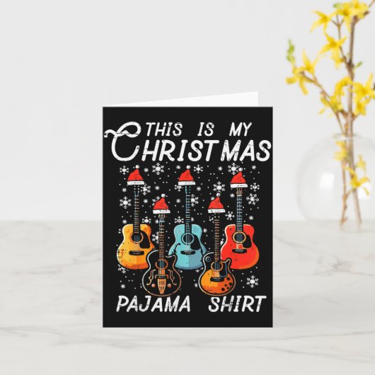 My Christmas Pajama Shirt Guitars Xmas Rock Men Bo Karte (Gelbe Blume)