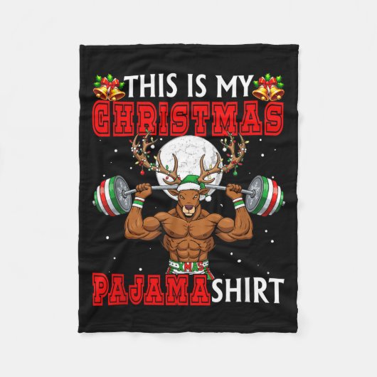 My Christmas Pajama Shirt Reindeer Muscle Weightli Fleecedecke (Vorderseite)
