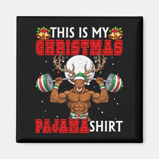 My Christmas Pajama Shirt Reindeer Muscle Weightli Magnet (Vorne)