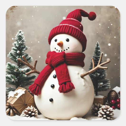 My Christmas  Quadratischer Aufkleber (Vorderseite)