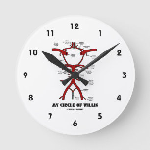 My Circle Of Willis (Anatomical) Runde Wanduhr