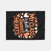 My Cl Full Of Sweet Hearts Valentine Teacher Fleecedecke (Vorderseite (Horizontal))