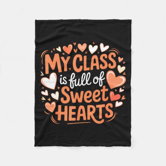 My Cl Full Of Sweet Hearts Valentine Teacher Fleecedecke (Vorderseite)