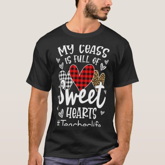My Cl Is Full Of Heart Red Plaid Leopard Valent T-Shirt (Vorderseite)
