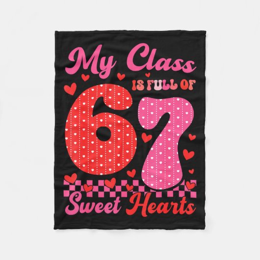 My Cl Is Full Of Sweet Heart 67 Teachers Valentine Fleecedecke (Vorderseite)