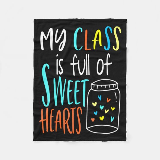 My Cl Is Full Of Sweet Hearts Teacher Valenti Fleecedecke (Vorderseite)
