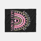 My Cl Is Full Of Sweethearts Rainbow Valentines Fleecedecke (Vorderseite (Horizontal))