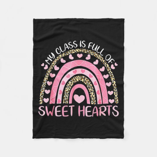 My Cl Is Full Of Sweethearts Rainbow Valentines Fleecedecke (Vorderseite)