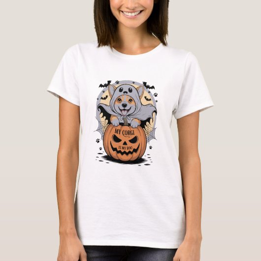 My Corgi is My Boo Halloween T-Shirt (Vorderseite)
