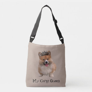 "My Corgi Queen" walisischer Corgi w/Tiara Tote Ba Tragetaschen Mit Langen Trägern