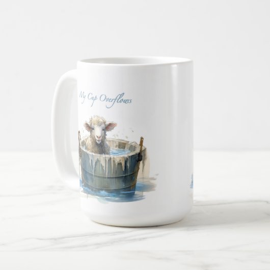 My Cup Overflows - Psalm 23 Kaffeetasse (Vorderseite Links)