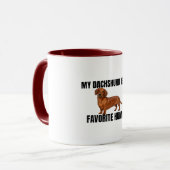 My Dachshund Is My Favorite Human Mug Tasse (Vorderseite Links)