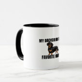 My Dachshund Is My Favorite Human Mug Tasse (Vorderseite Links)