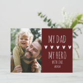 My Dad My Hero Scrip Photo Red Ankündigung (Stehend Vorderseite)