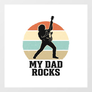 My Dad Rocks Vintage Guitar Sunset Shirt Design_1 Fensteraufkleber