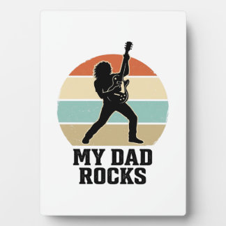 My Dad Rocks Vintage Guitar Sunset Shirt Design_1 Fotoplatte