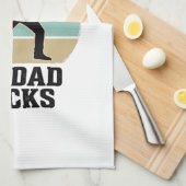 My Dad Rocks Vintage Guitar Sunset Shirt Design_1 Geschirrtuch (Viertel Falte)